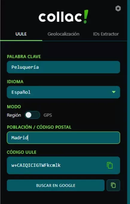 configuración de Collac