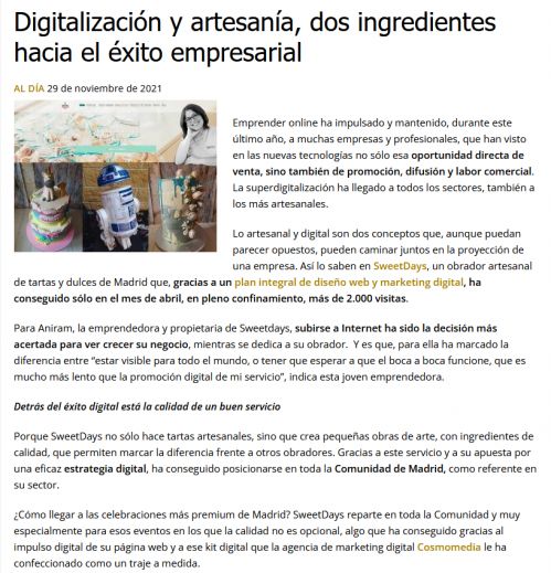 Noticia de SweetDays Noticia de SweetDays