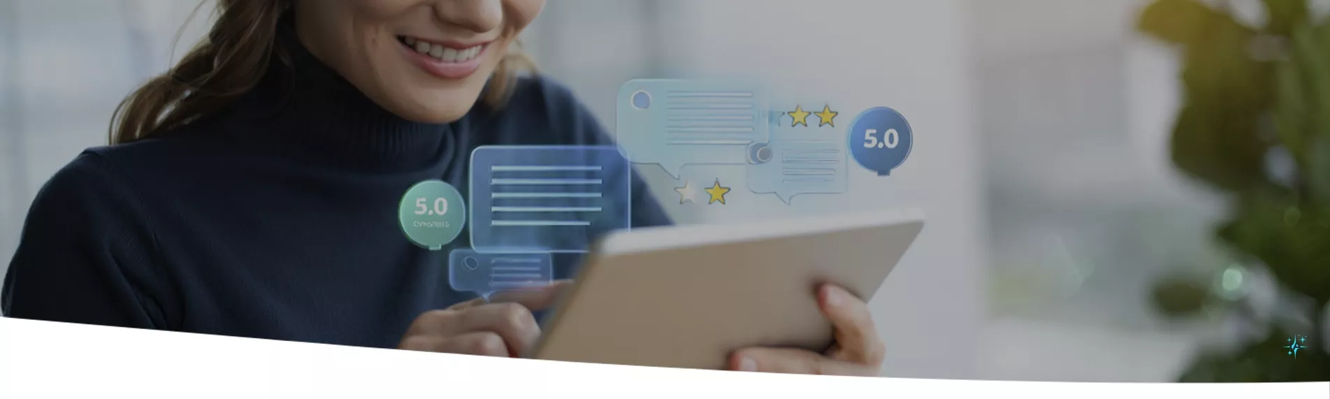 Cliente escaneando un código QR en un establecimiento para dejar una reseña en Google.