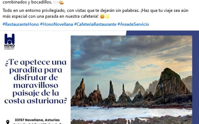 Post para restaurante en Facebook