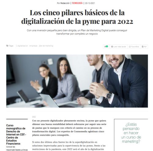 Noticia Puro Marketing Cosmomedia Digitalización 2022