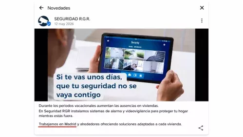 Captura de pantalla de una publicación en Google Business Profile destacando el carácter local del servicio