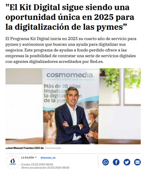 Entrevista en La Razón   Cosmomedia