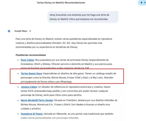 Resultados que ha arrojado la búsqueda en Gemini