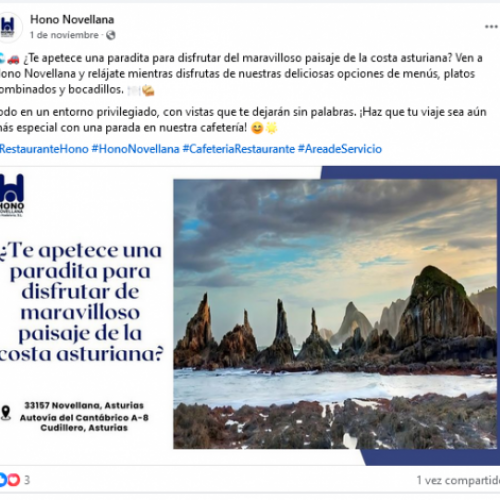 Post para restaurante en Facebook