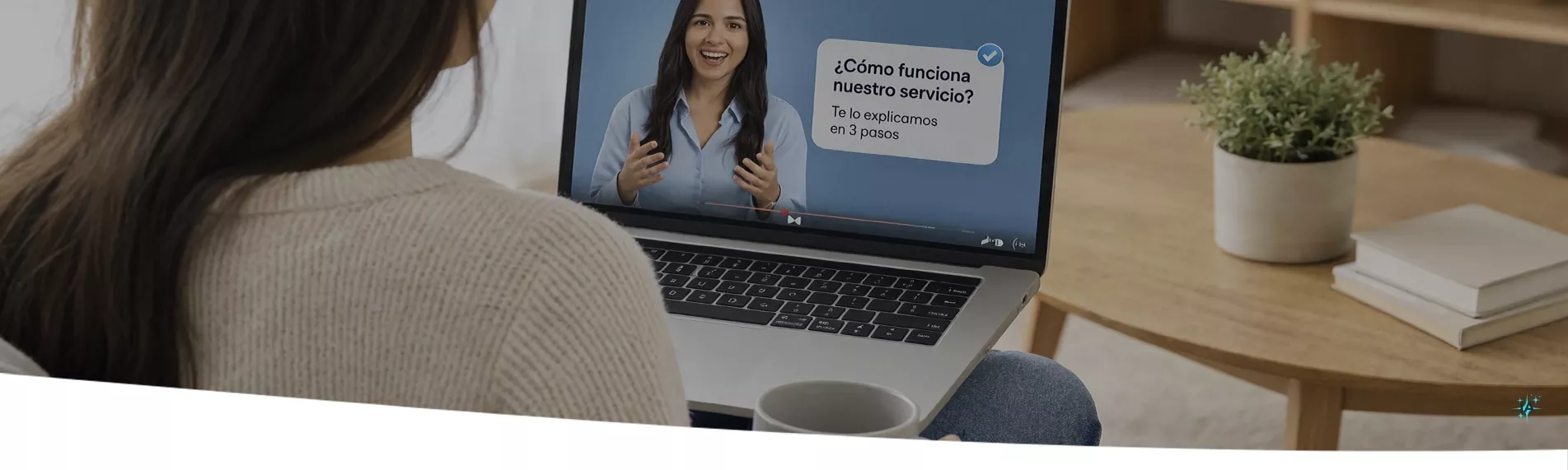 Avatar con inteligencia artificial ofreciendo atención al cliente desde una oficina