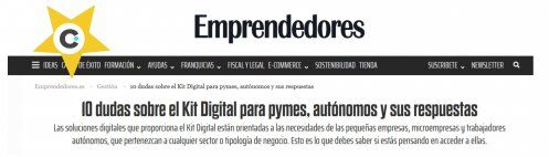 Dudas Kit Digital   Publicación de Emprendedores