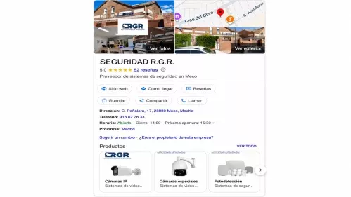 Ejemplo de configuración del catálogo de productos en el perfil de Google Business Profile