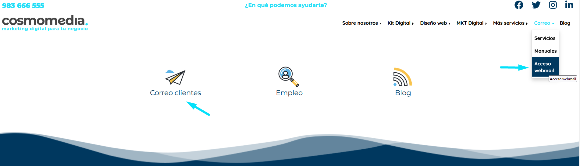 Acceso al webmail de Cosmomedia