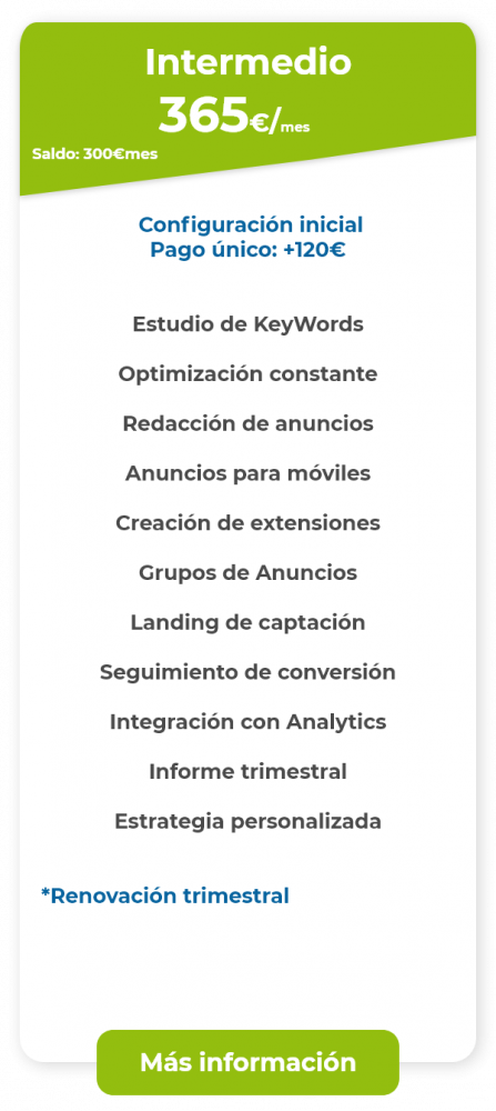 Google ADS Plan intermedio