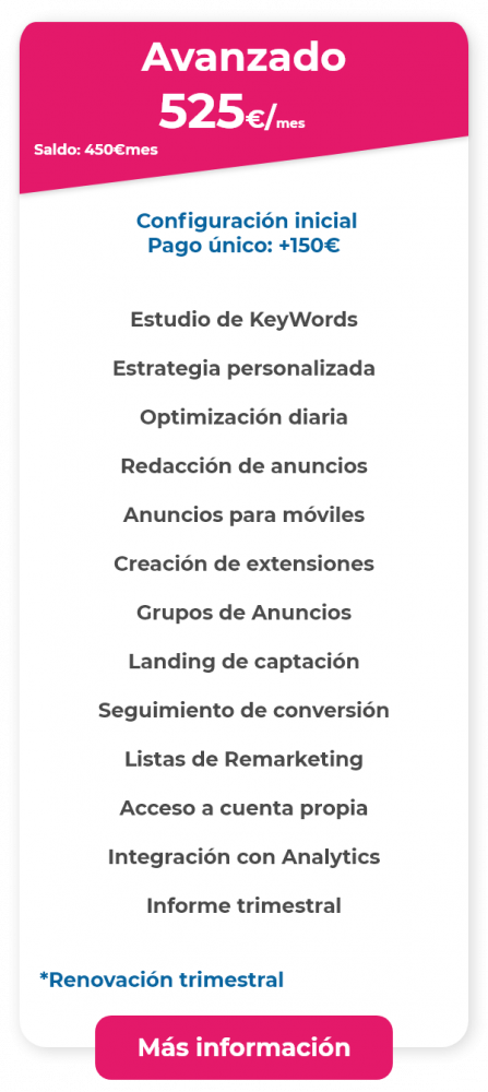 Google ADS Plan avanzado