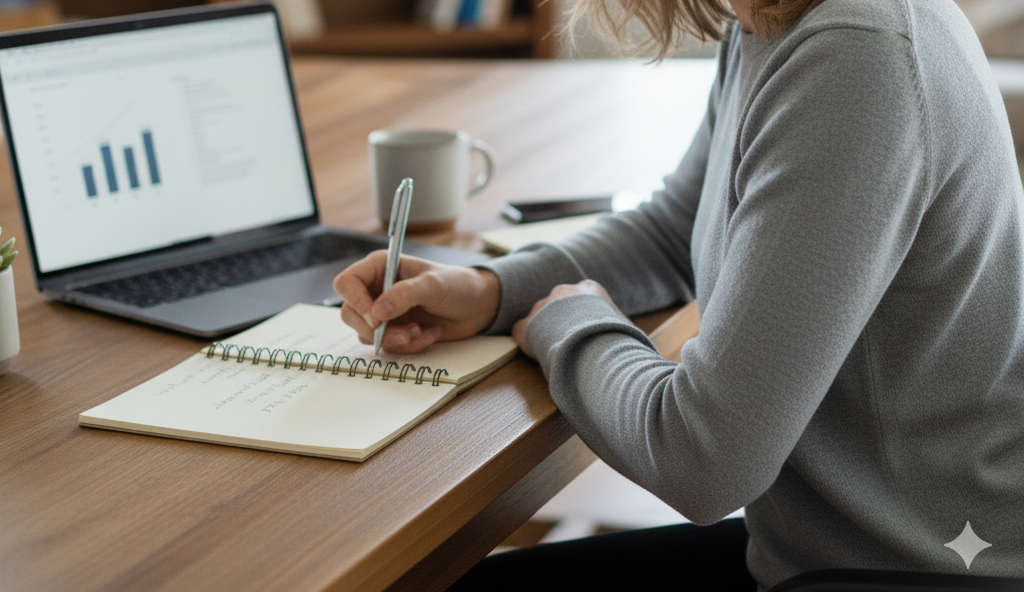 Equipo de pequeña empresa revisando información digital en un portátil