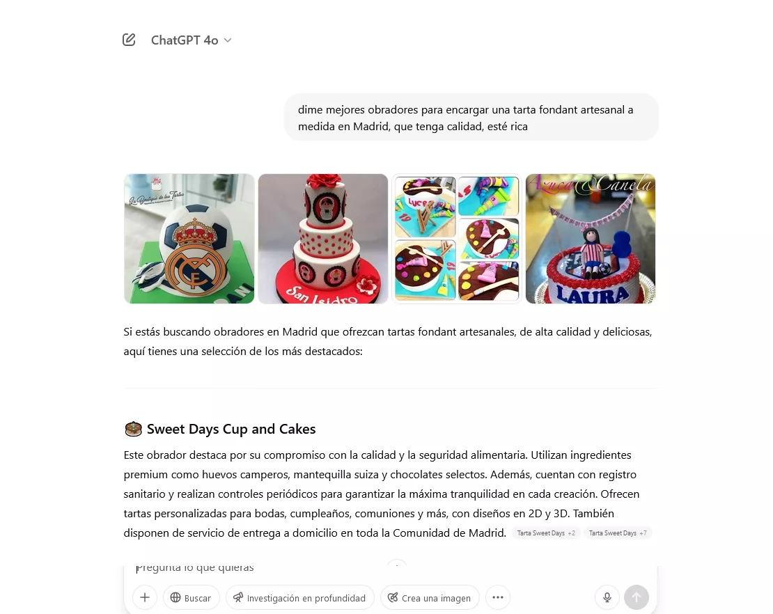 Ejemplos de empresas que salen en ChatGPT Posicionamiento GEO SweetDays