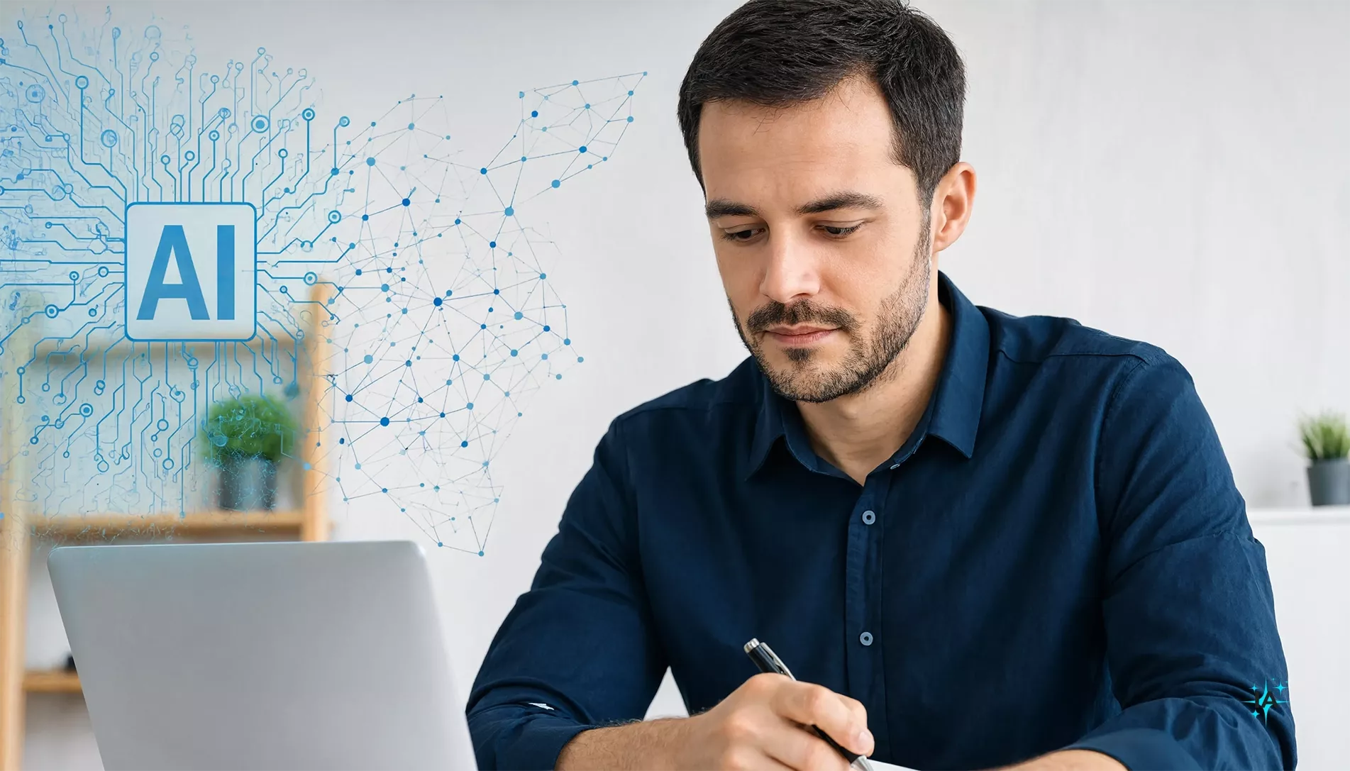 Avatar con inteligencia artificial actuando como portavoz digital de una empresa