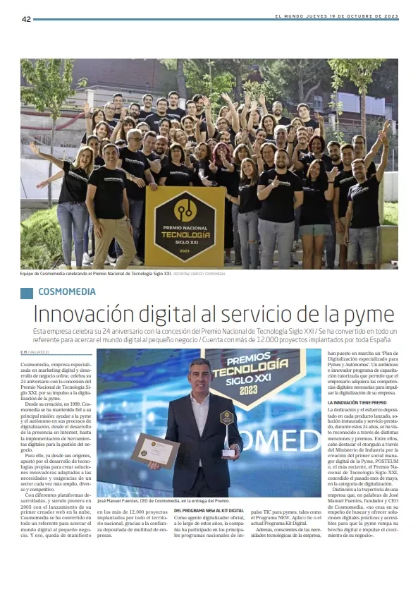 Suplemento 'Innovadores' del diario El Mundo de Castilla y Le&oacute;n