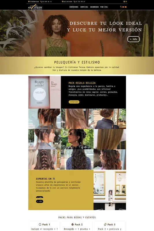 Vista web de Estilistes Teresa Romero